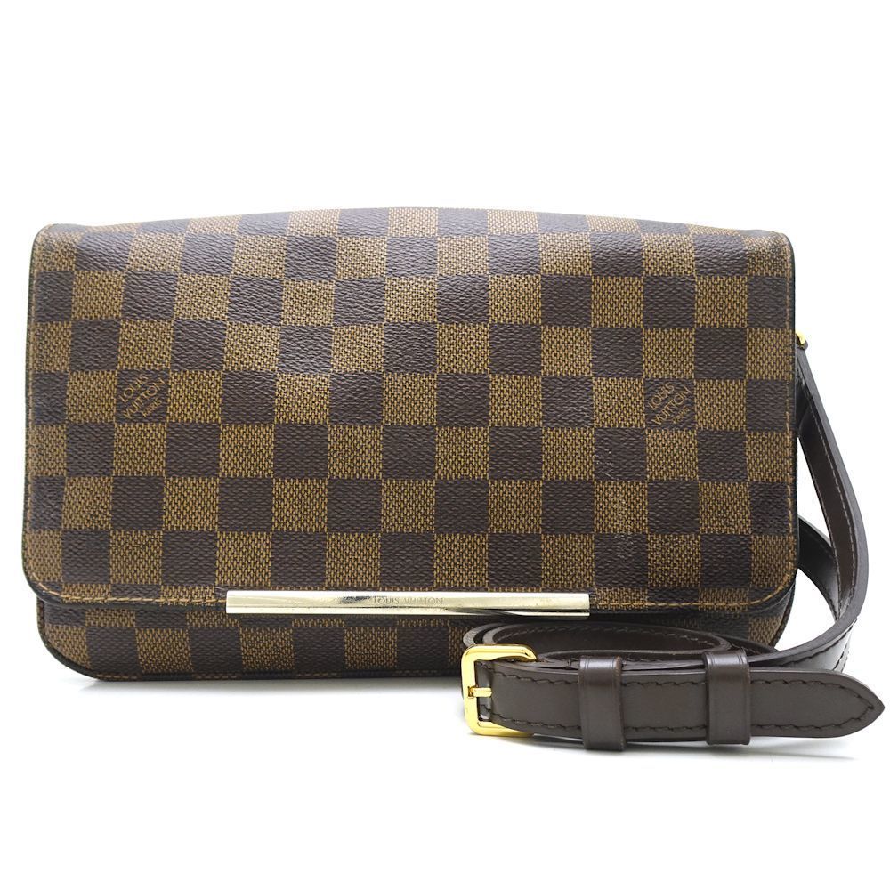 Louis Vuitton Damier Hoxton PM Ebene Shoulder Bag Brown